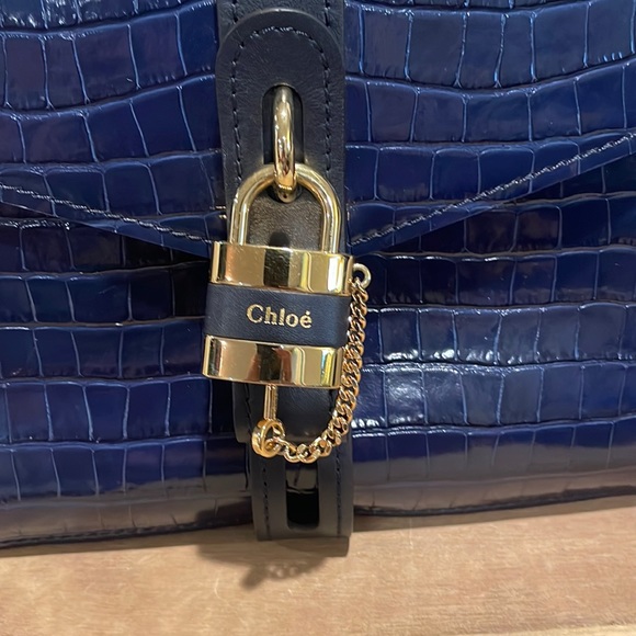 CHLOE' ABY Day Croc Embossed Medium Bag - Picture 7 of 15